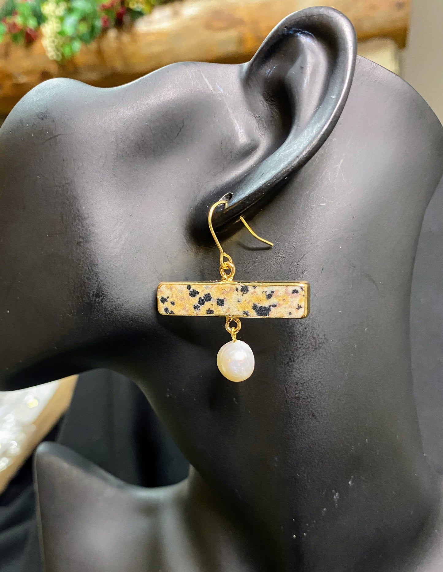Dalmatian Crystal Stone Earrings