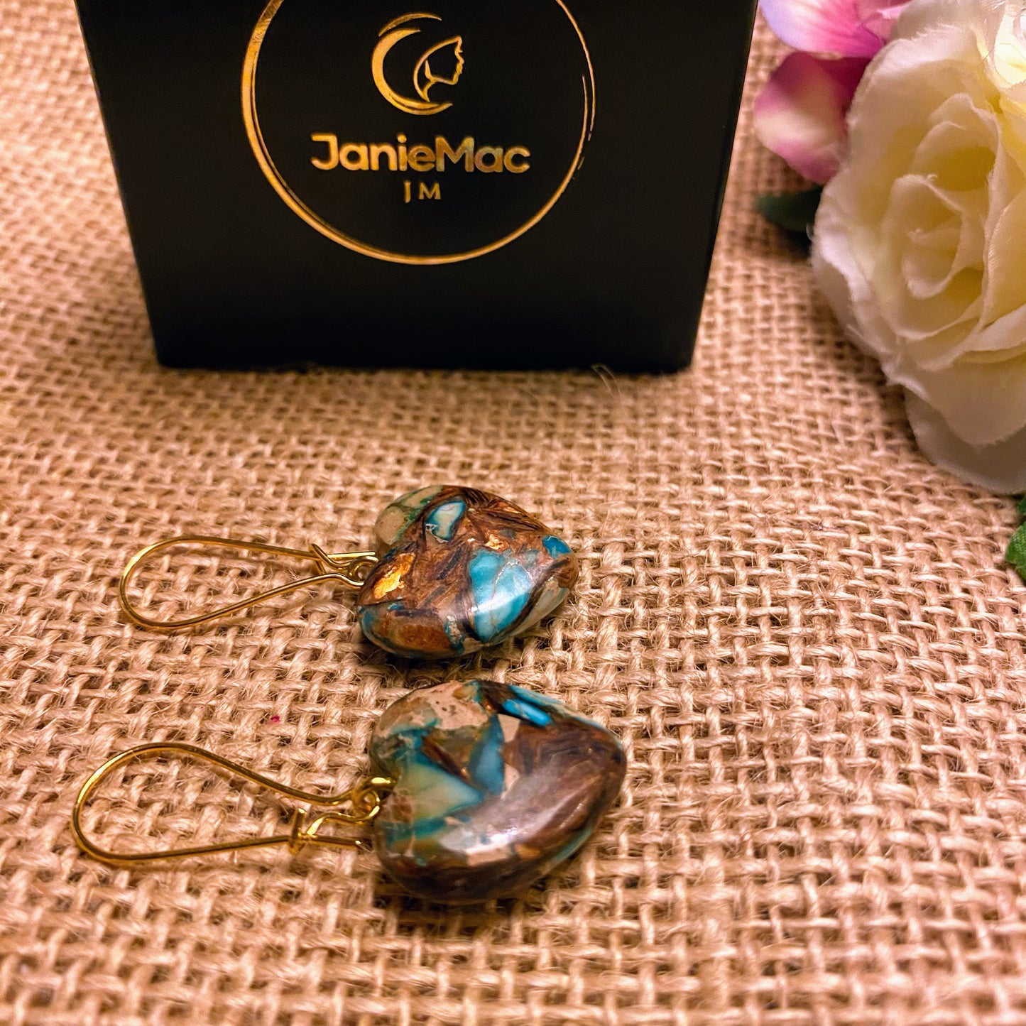 Bronzite Heart Earrings