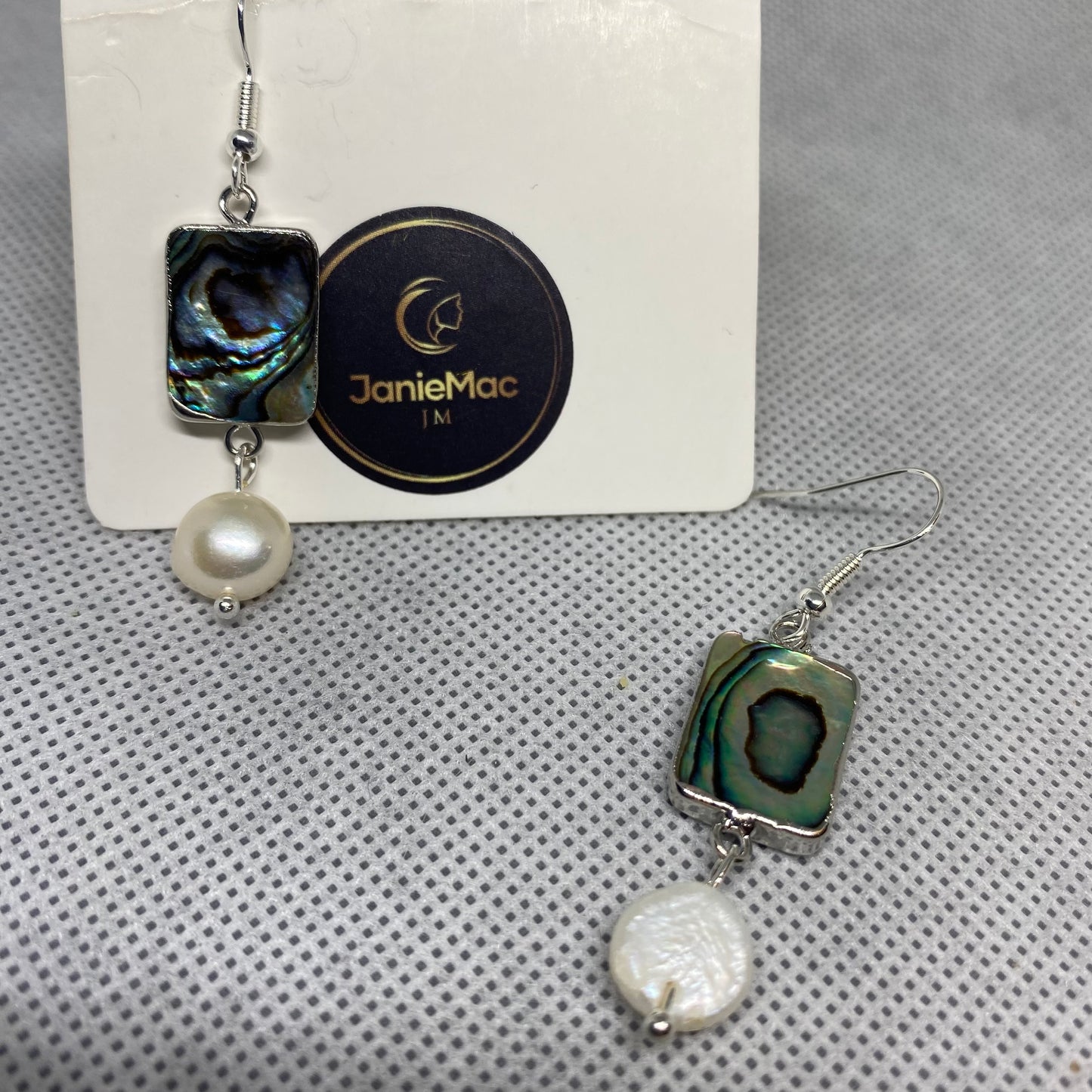 Abalone shell and fresh water pear earrings