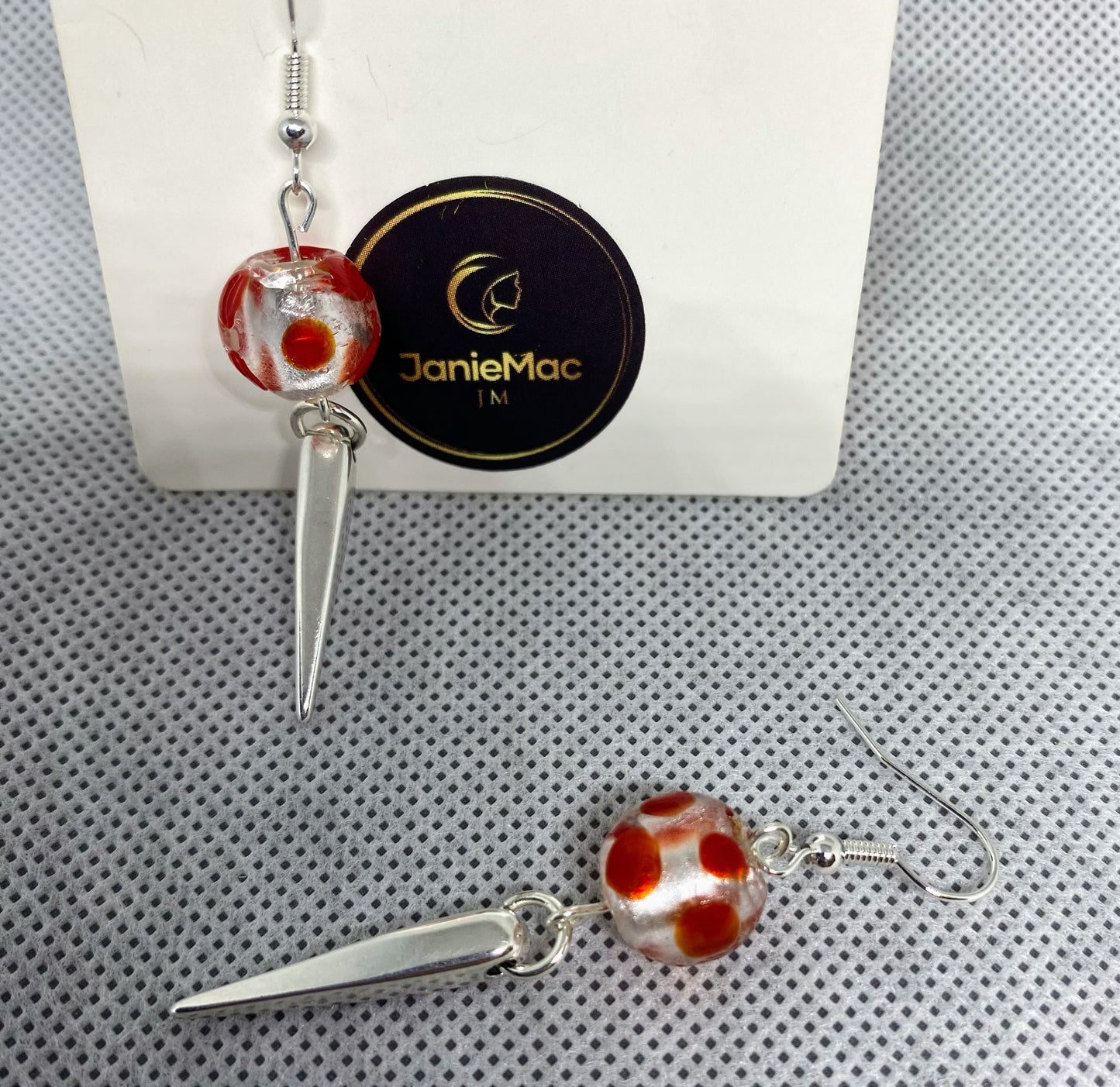 Danger and Murrano glass bead earrings