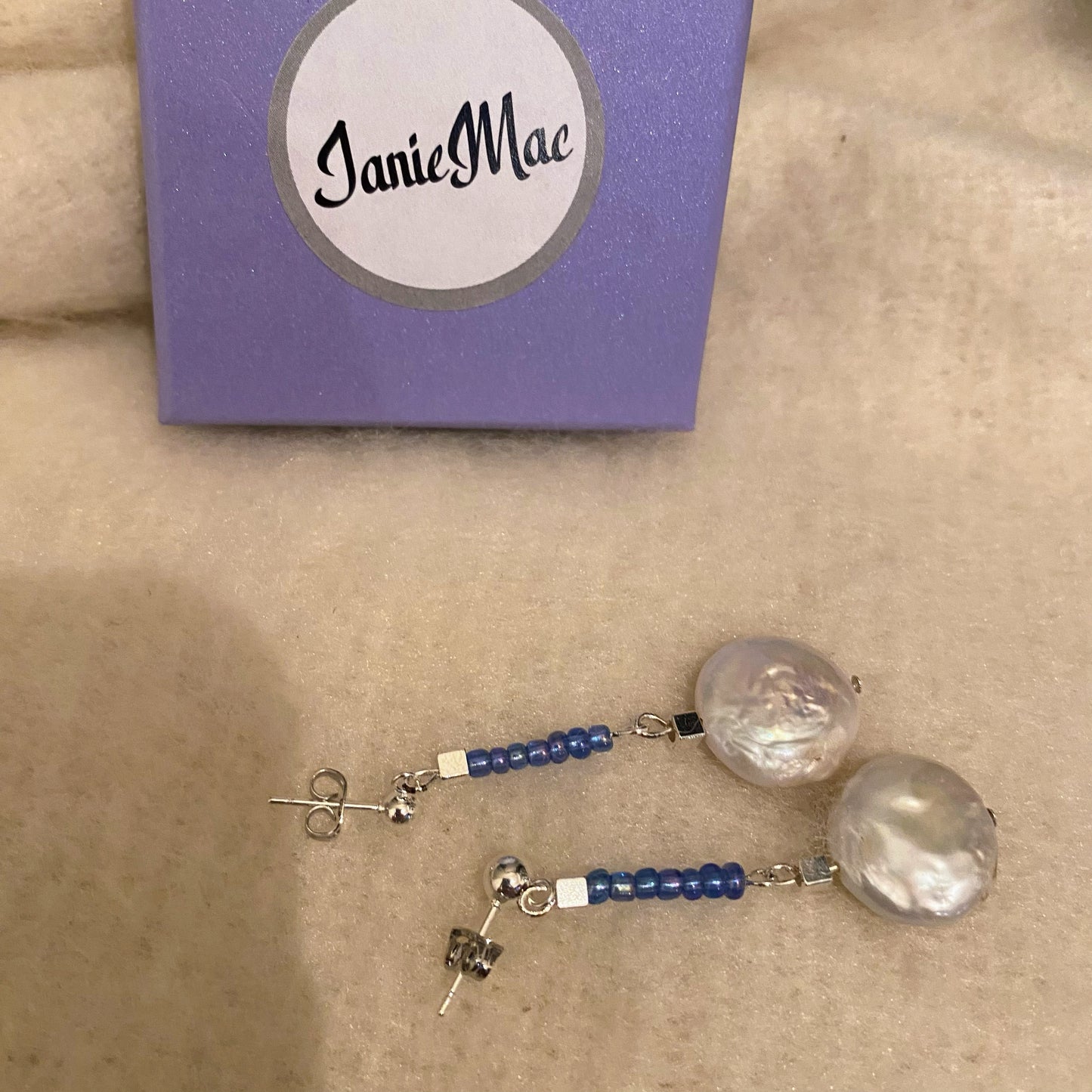 Periwinkle Keshi Pearl Earrings