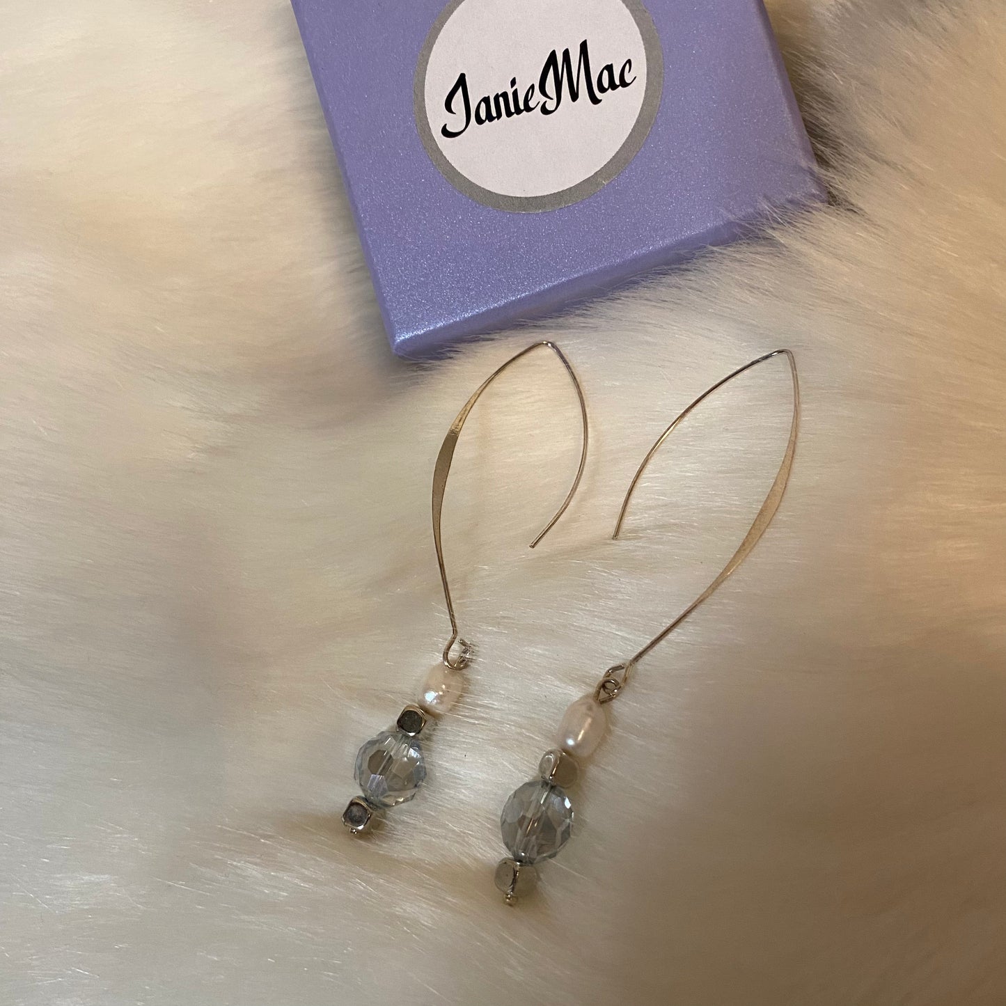 Beautiful Delicate Light Blue Crystal Earrings