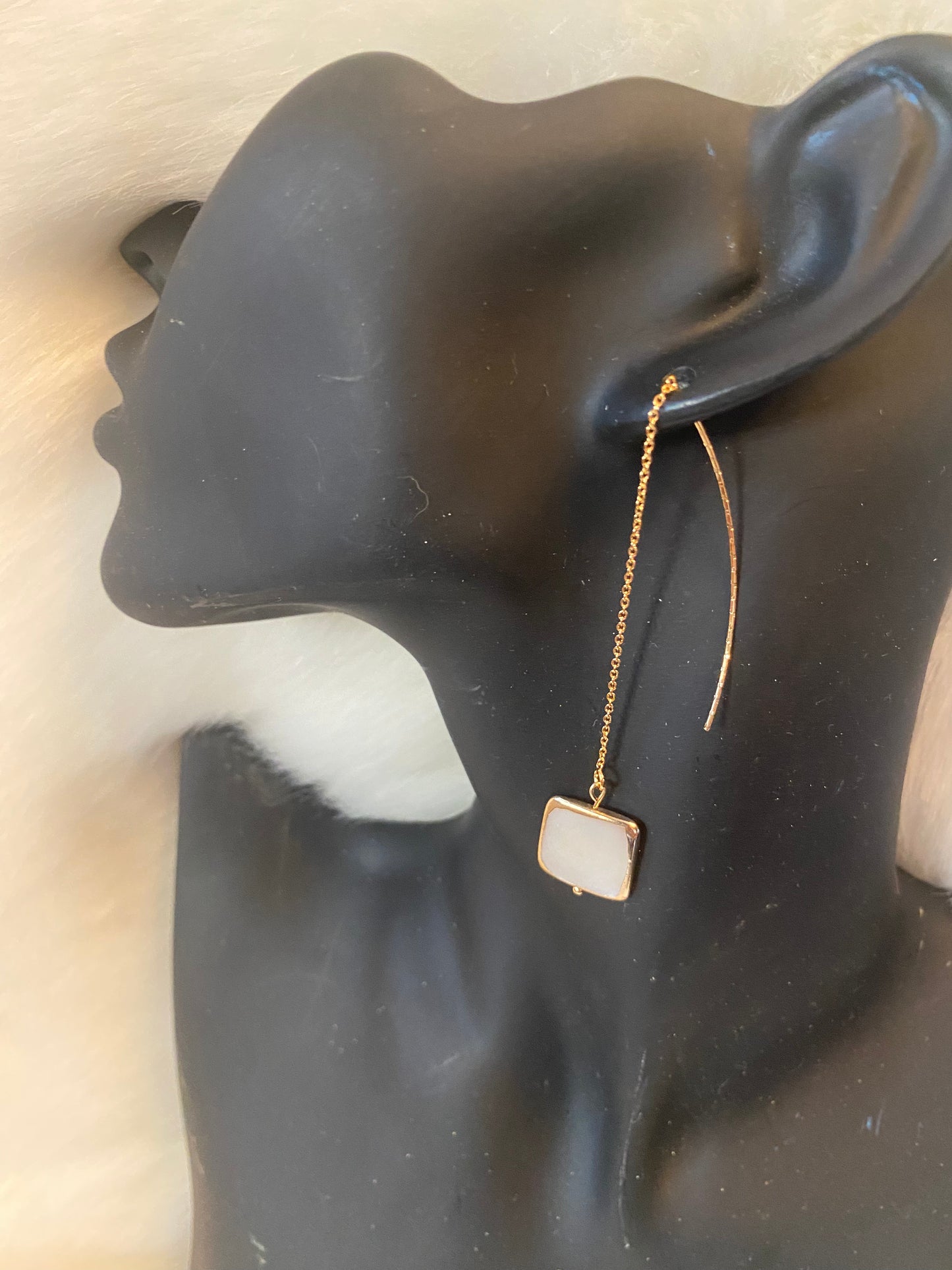 Square Deal Pearl Shell Earrings