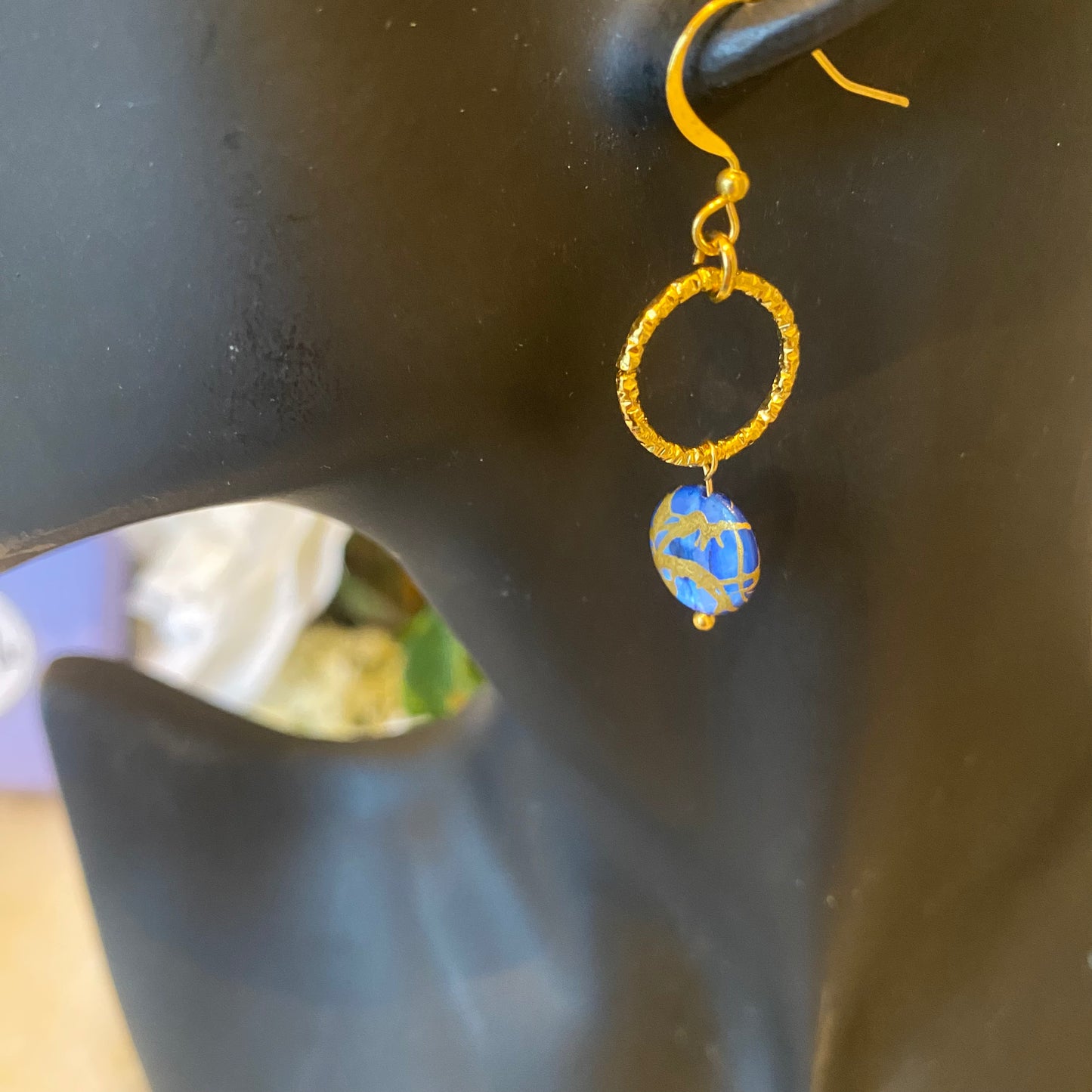 Striking Blue shell earrings