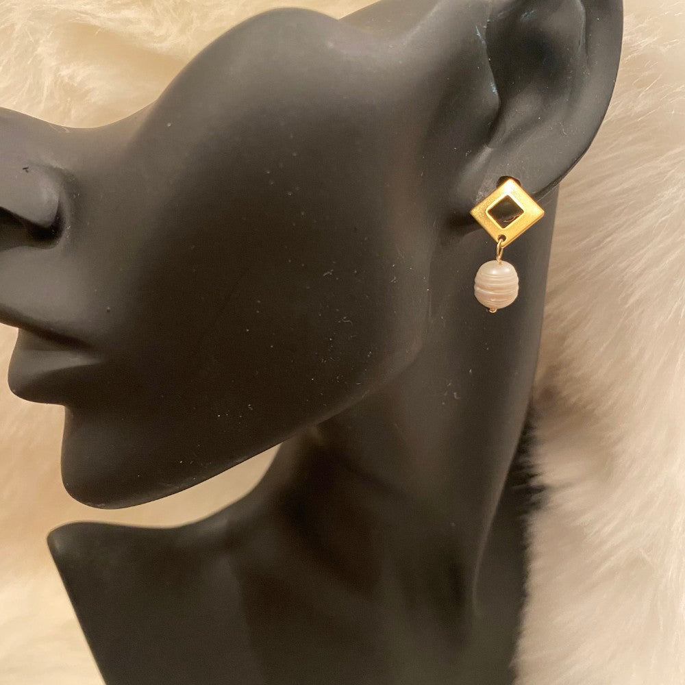 Gold Plated Freshwater Pearl Earrings - janie mac ireland