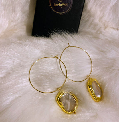 Hoop and Shell Earrings