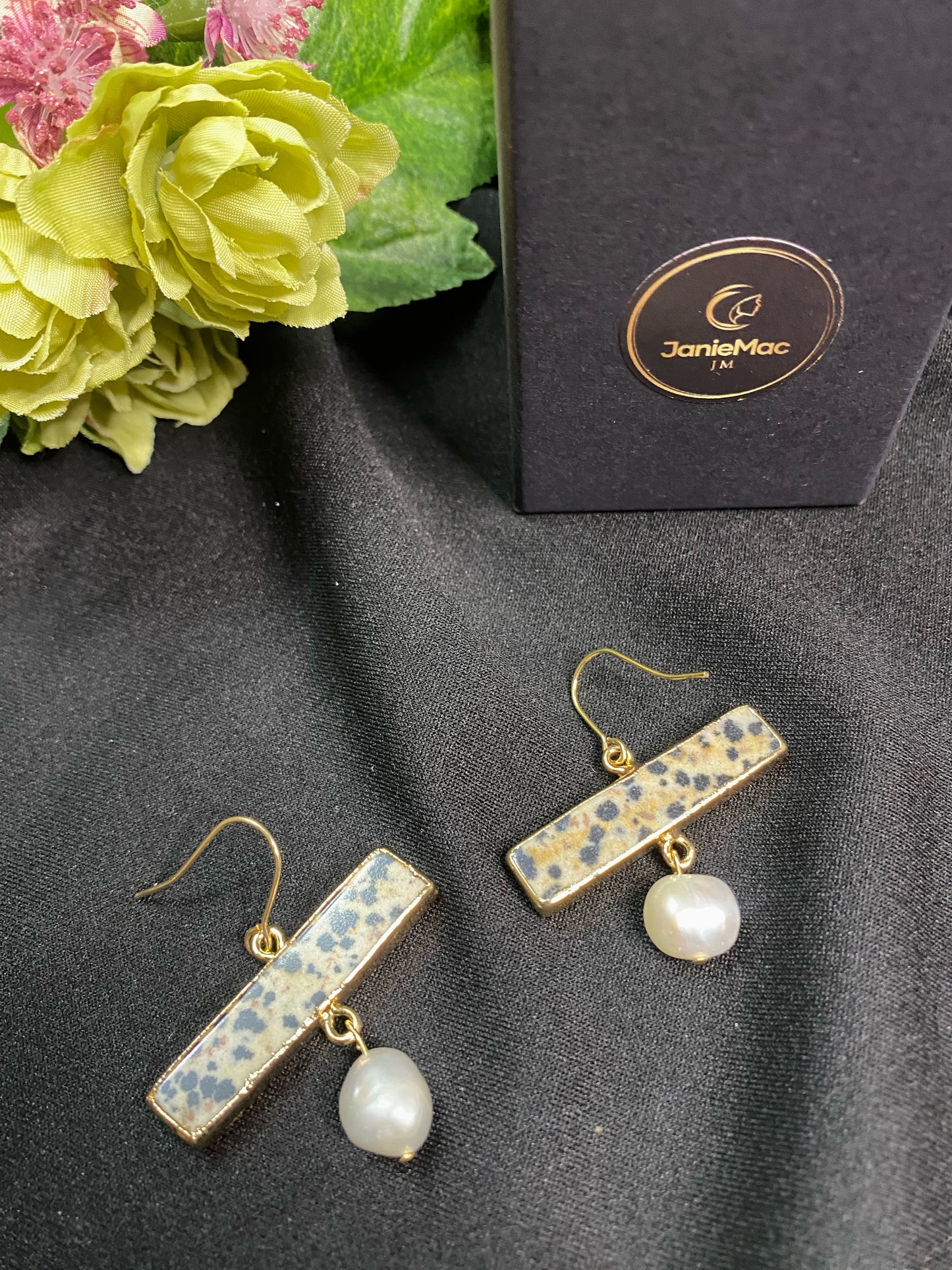 Dalmatian Crystal Stone Earrings