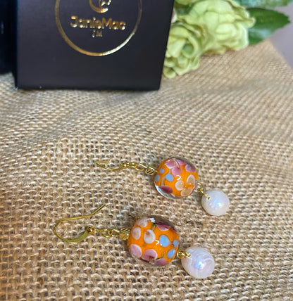 Vibrant Freshwater Pearl Earrings