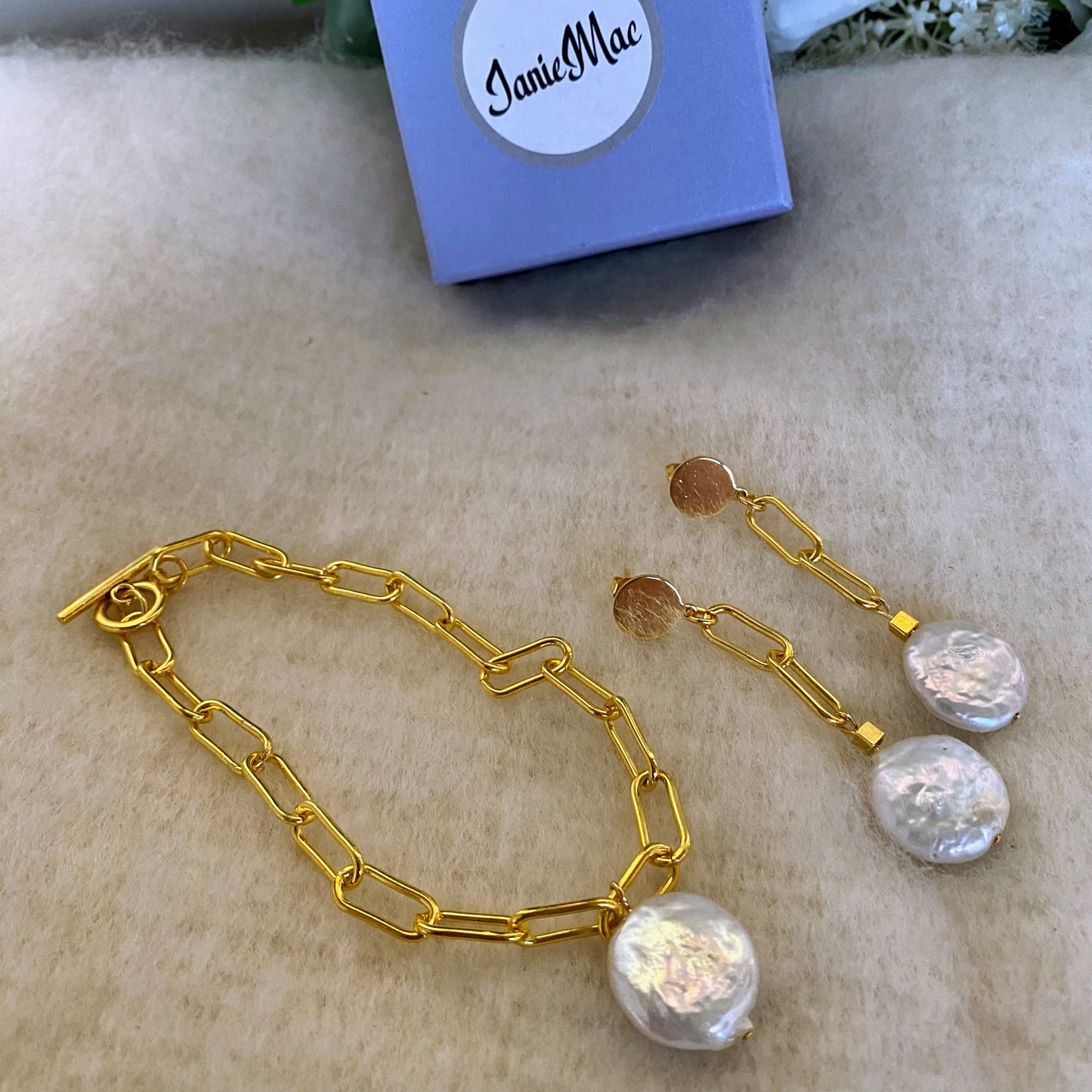 Links earrings and bracelet set