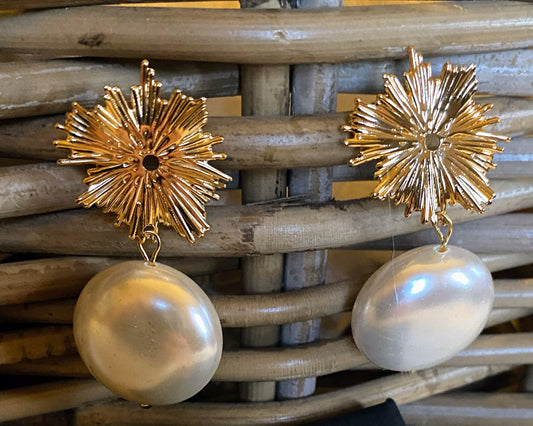 Large Pearl Bead Earrings