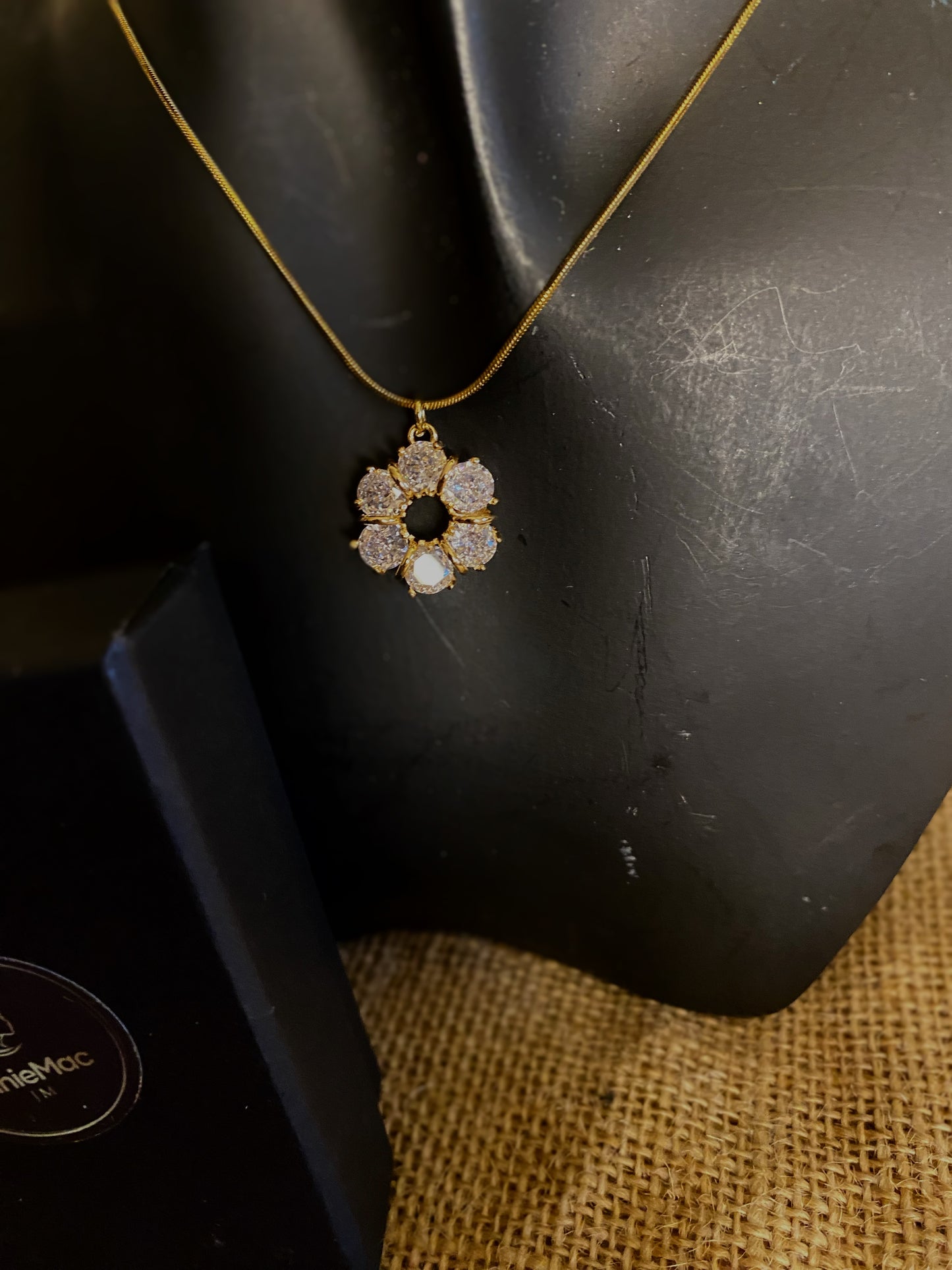 Zirconia Earrings and Necklace