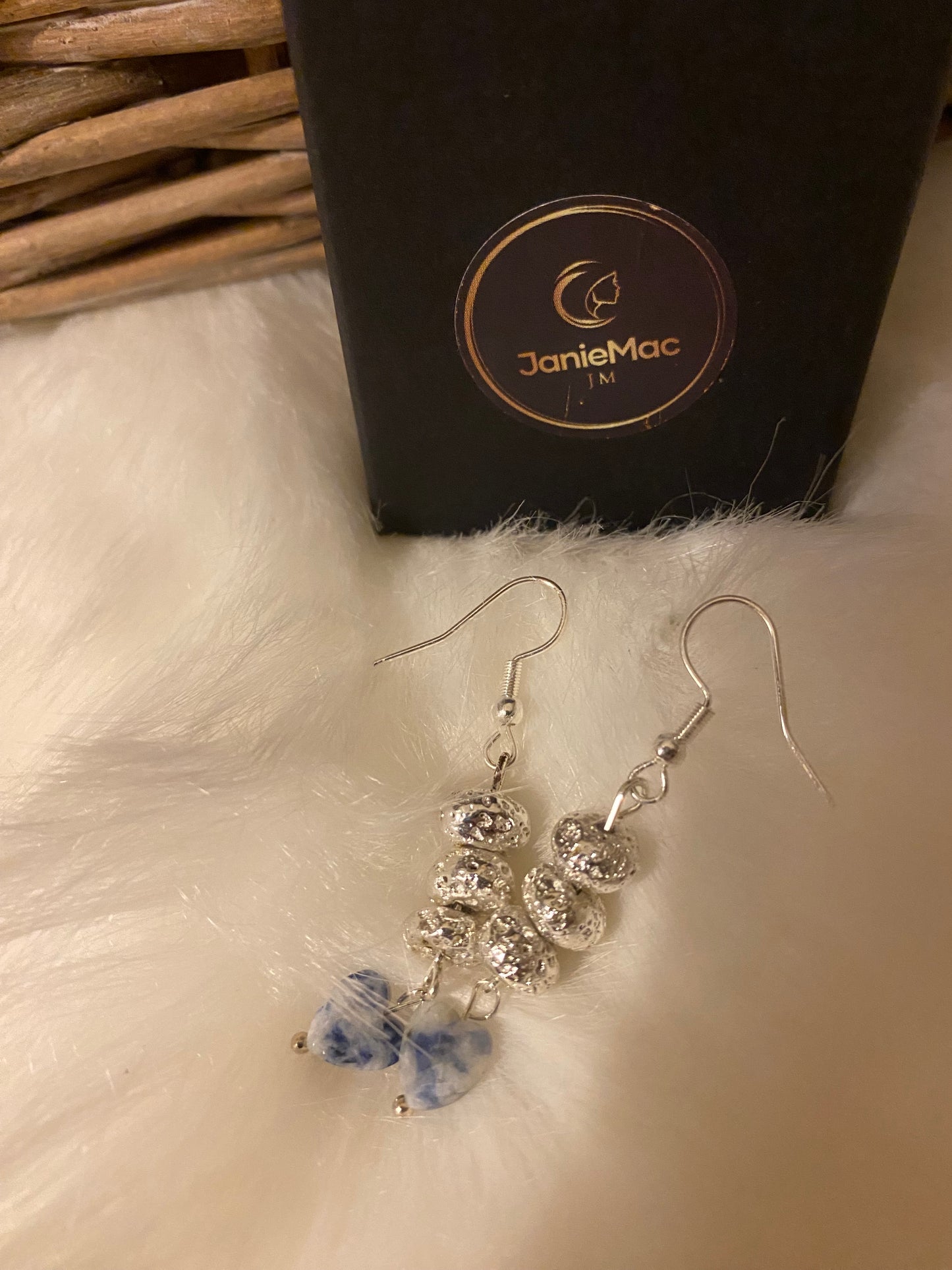Pretty Lava And Spotted Jasper Earrings