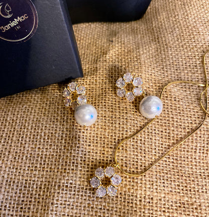 Zirconia Earrings and Necklace
