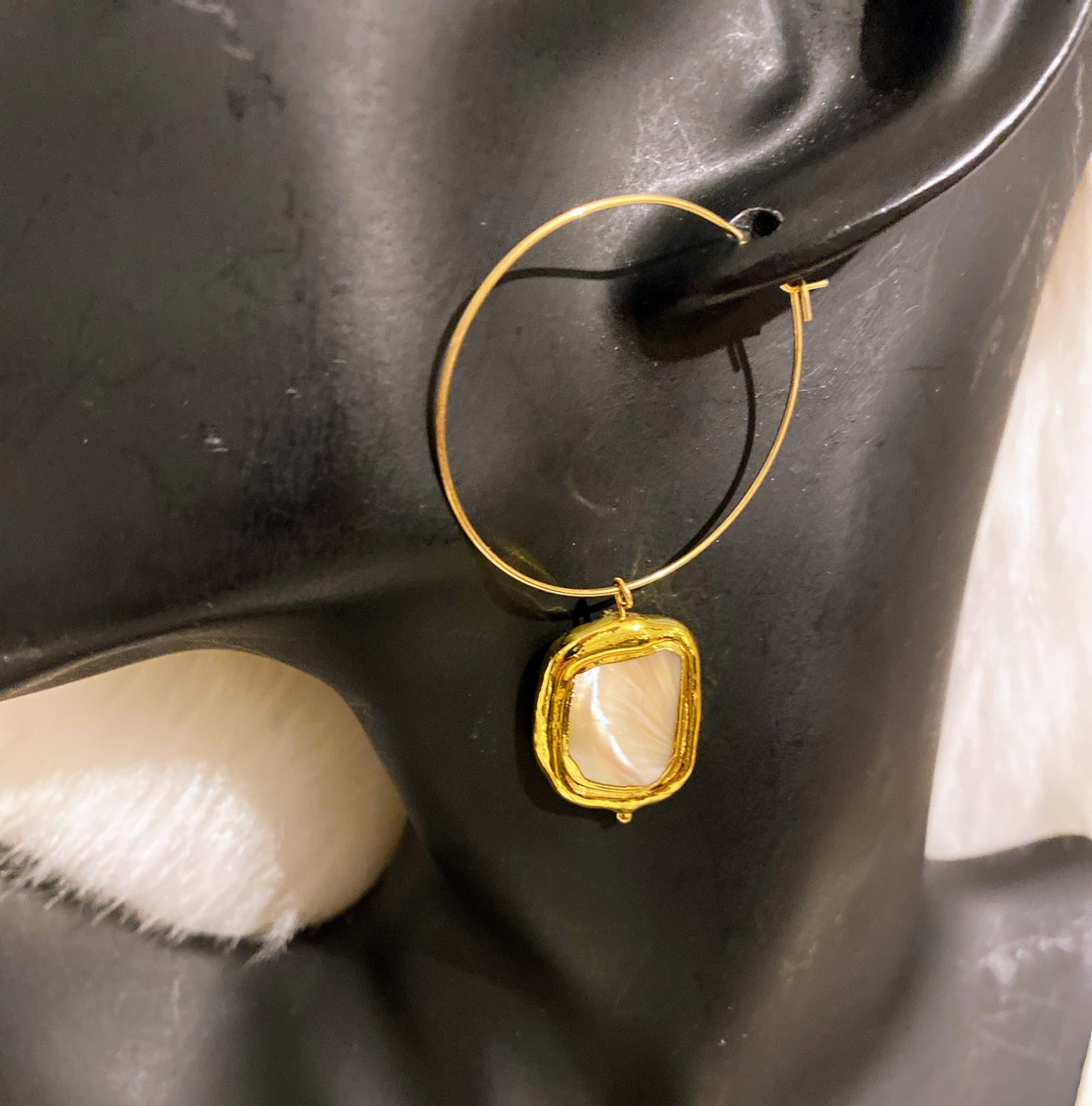 Hoop and Shell Earrings
