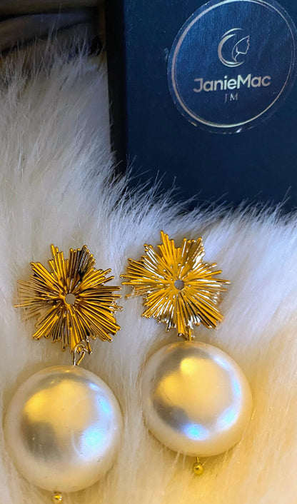 Large Pearl Bead Earrings