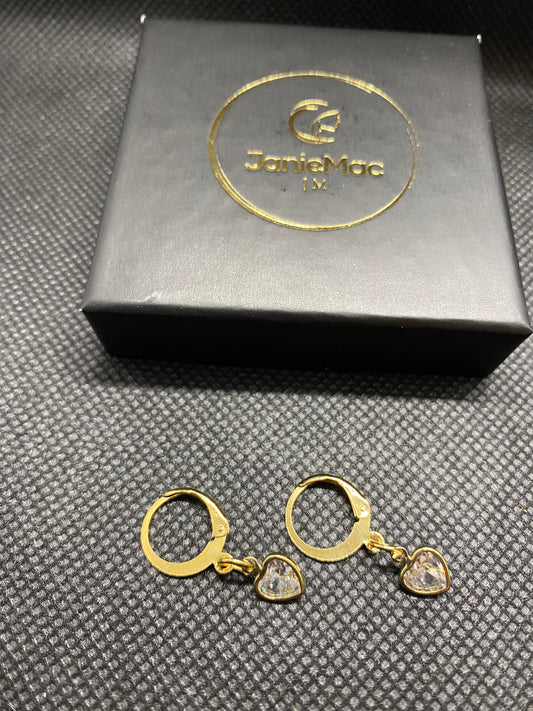 Crystal Heart Huggie earrings
