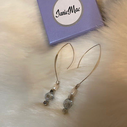 Beautiful Delicate Light Blue Crystal Earrings