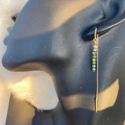 Teal Gold Earrings
