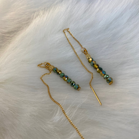 Teal Gold Earrings