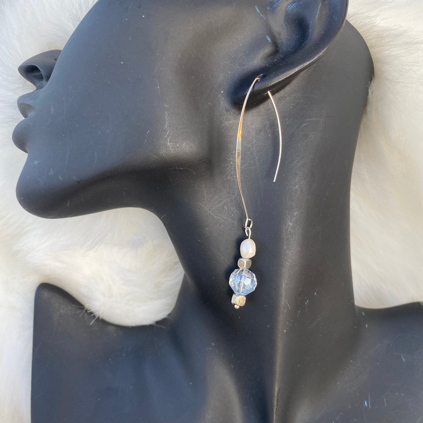 Beautiful Delicate Light Blue Crystal Earrings